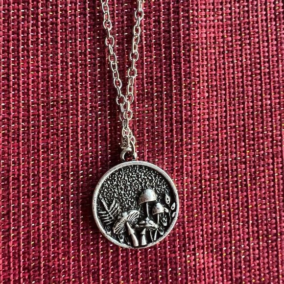 Mushroom Forrest Pendant Necklace 24” - Picture 2 of 3